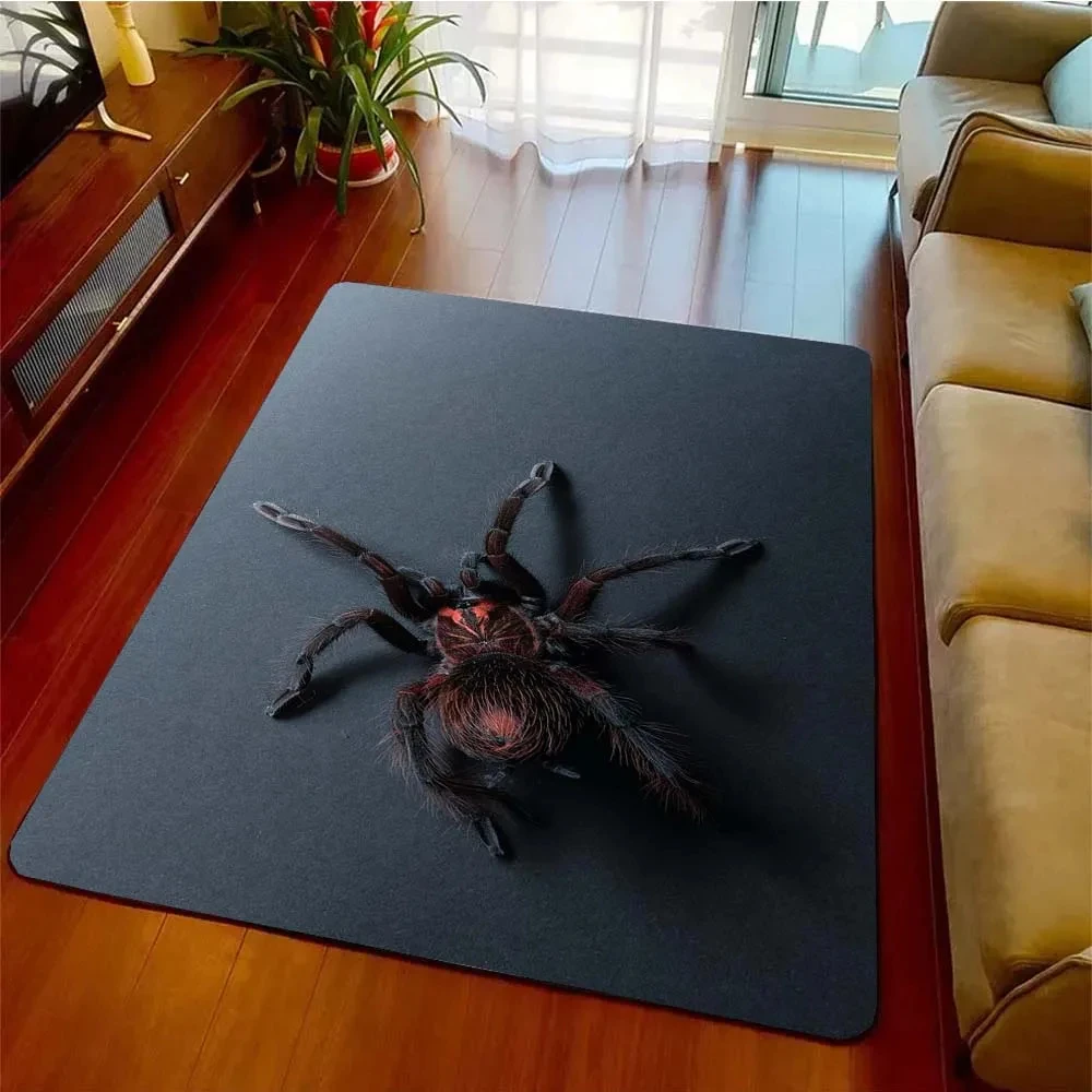 

3D Spider Carpet Crawl Animal Rug Halloween Horror Mat Trick or Treat Rugs Teens Bedroom Floor Mat Festival Home Decor Doormat