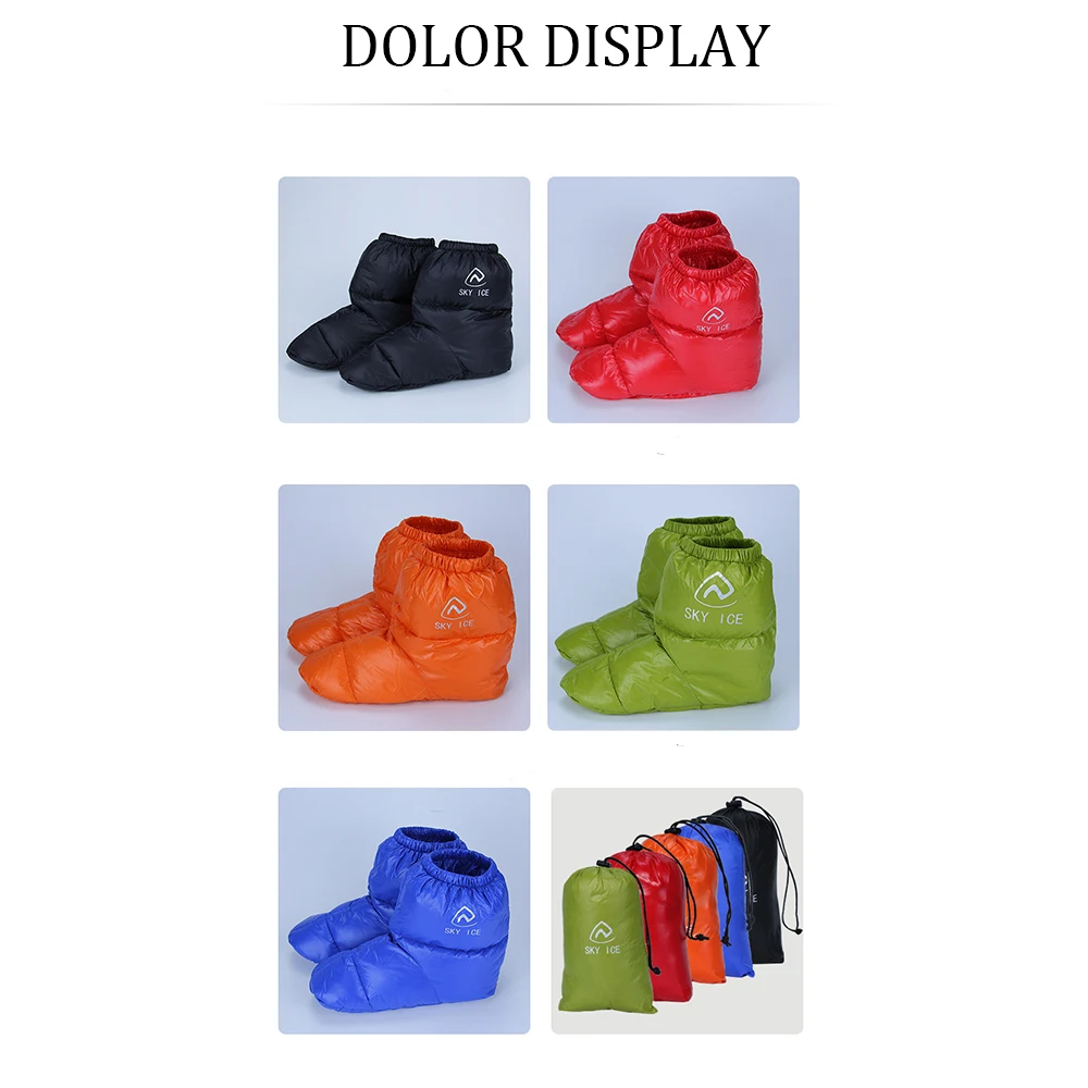 Down Foot Cover Winter Duck Down Booties Socks Outdoor Camping Tent Warm Soft Slippers Boots Winter Warm Feet Cover Waterproof Windproof