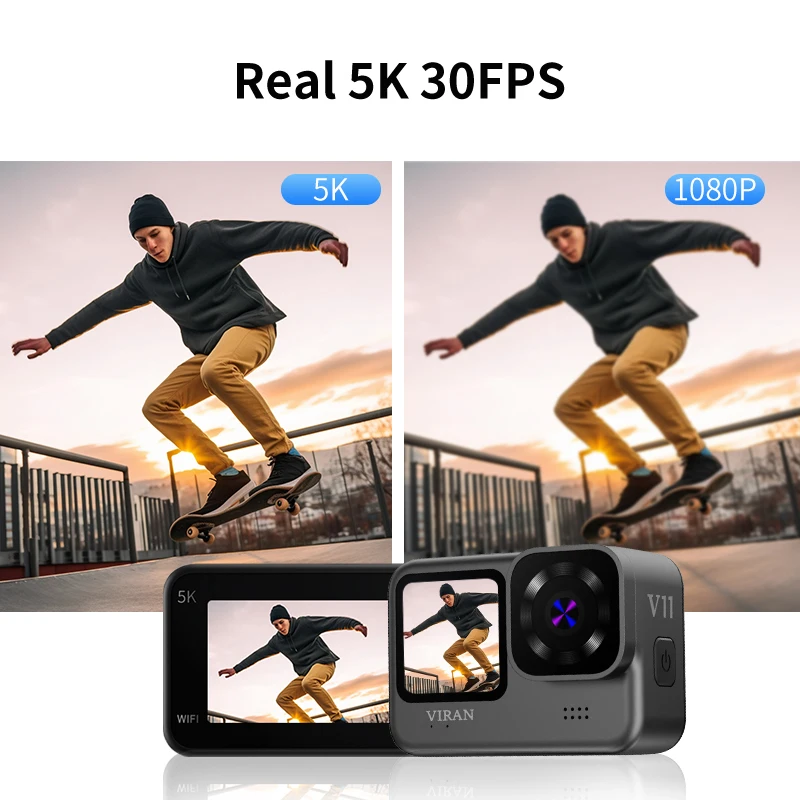 VIRAN V11 5K 4K60FPS WiFi Anti-shake Action Camera Go With Remote Control Screen Waterproof Sport Camera pro drive recorder 5