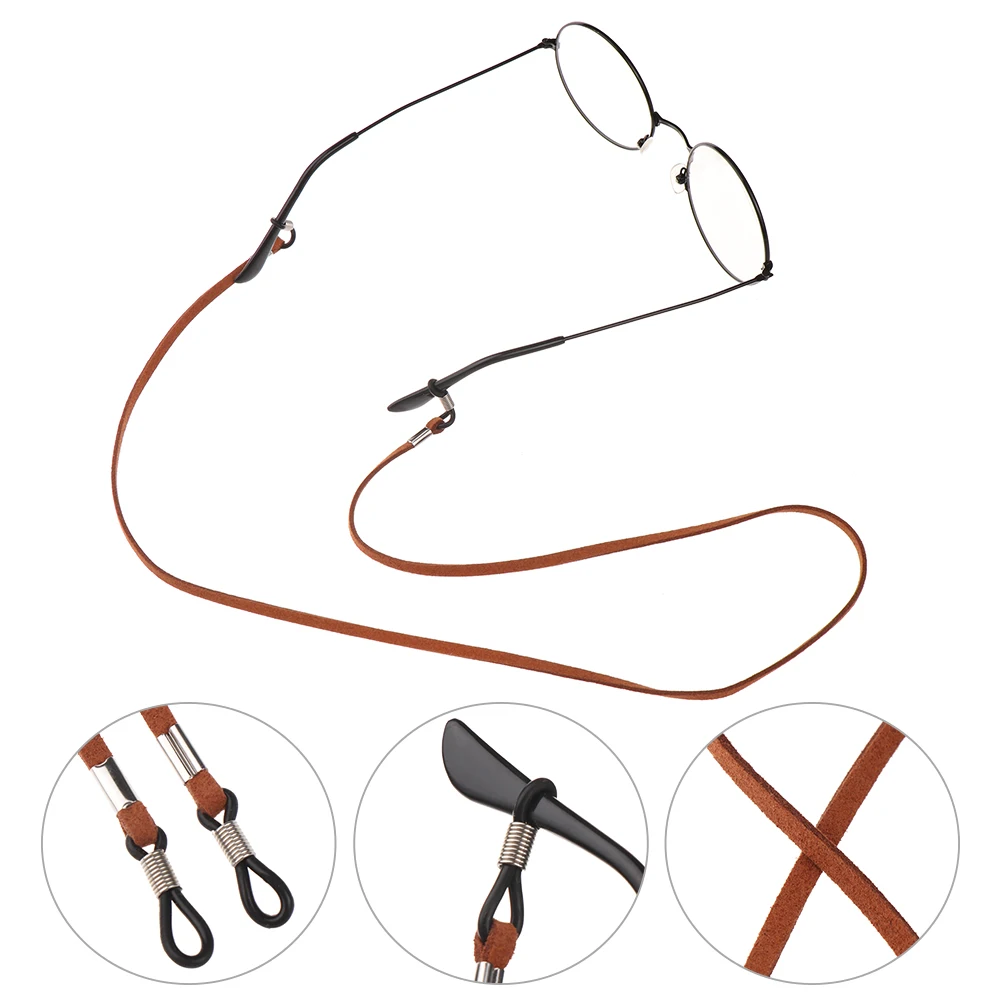 Fashion Glasses Necklace Leather Cord Holder Lanyard Strap Sunglass Strap Reading Glasses Chain High Elasticity Women Men leather cord,rope necklace