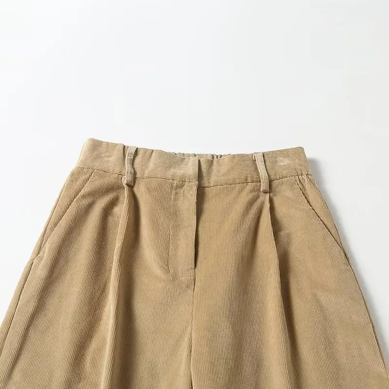 Jenny&Dave Autumn Winter Retro High Waisted Straight Straight Corduroy Pants Ladies New Women's Japanese Minimalist Casual Pants