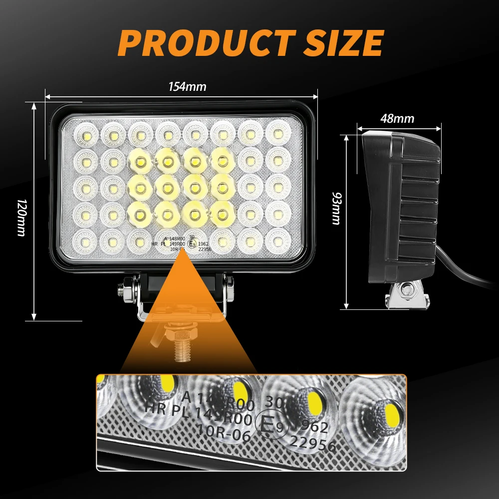 CO LIGHT 6인치 트럭 LED 라이트 12V 24V 플러드 100000LM 자동차 작업등 E9 보트 트랙터 ATV 오프로드 4X4 바라 지게차 굴삭기용