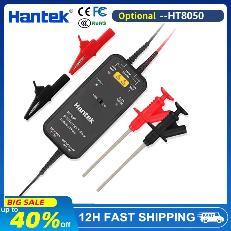 Oscilloscope Probe Hantek 100MHZ Oscilloscope HT8050/HT8100 High Voltage Differential Probe Isolation Probe