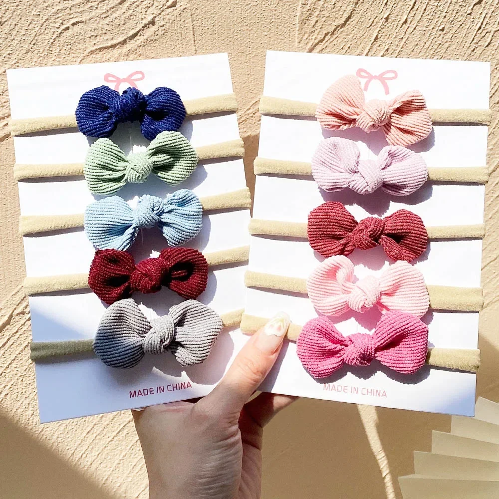 

1Pc Baby Headbands Corduroy Bows Headband for Newborn Elastic Hair Bands Infant Turban Nylon Baby Headwear Hair Accessories