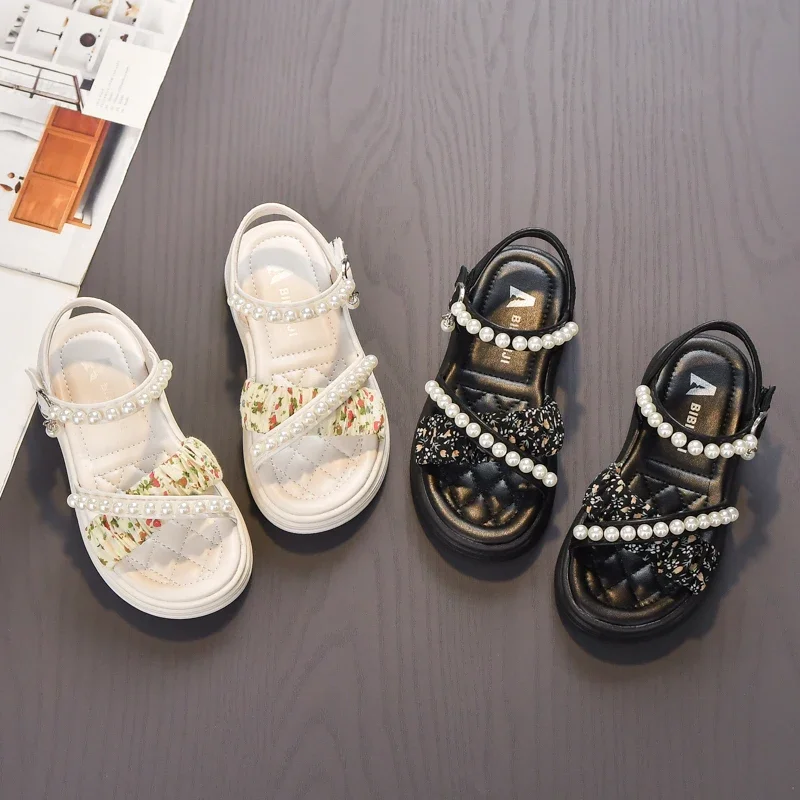 Girls Pearl Sandals Kids Fashion Shoes