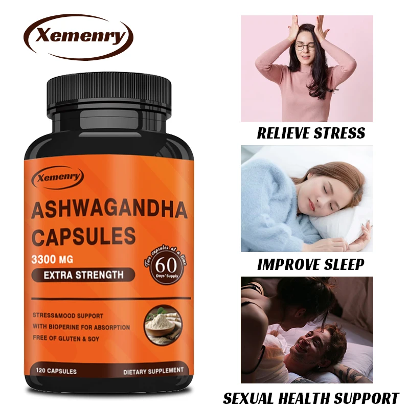 

Ashwagandha Supplement - Supports sleep, relieves stress, provides positive mood and memory