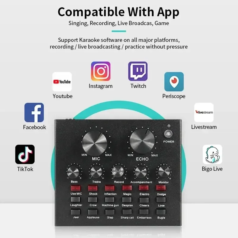 BM800 V8 مجموعة كارت الصوت المهنية الصوت مكثف هيئة...