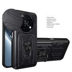 360° Rotating Magnetic Ring Card Slot Phone Case and Protective Cover for Huawei Nova 15 Max (Black)