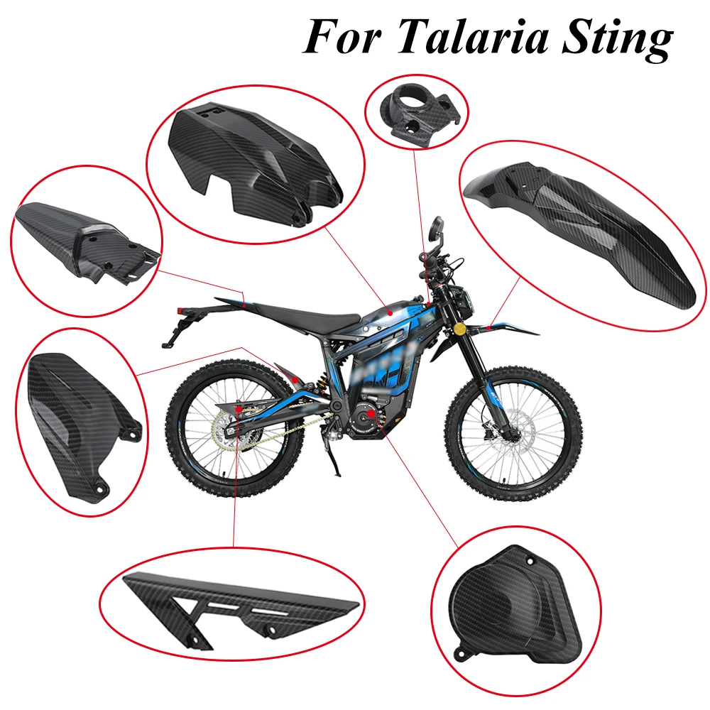 Parafango Anteriore In Plastica Per Talaria Sting X3/MX3/MX4 – Modello Fibra Di Carbonio, Antischizzo Per Moto Cross