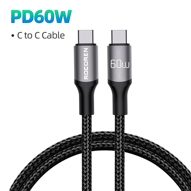  Rocoren 240W USB C To USB Type C Cable PD 3.1 100W Fast Charging Charger Cable For MacBook Pro Laptop Xiaomi USBC Wire Cord 2m