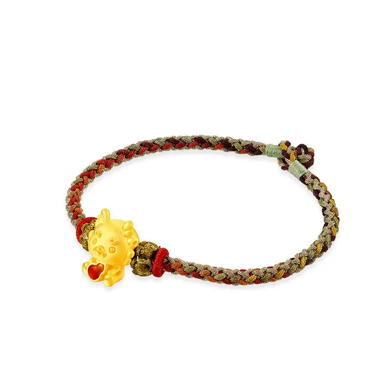 Vintage Fulu Zodiac Dragon Bracelet Gold Color Bracelet Gourd Hand