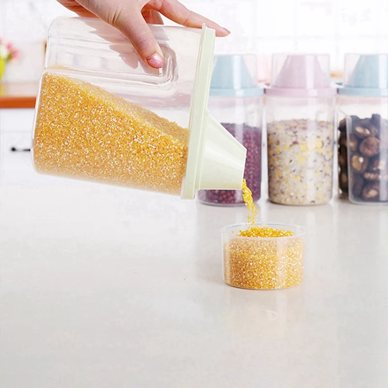 Plastic Cereal Dispenser Storage Box Kitchen Food Grain Rice Container Dried Fruit Snacks Storage Box Flour Grain Storage S/L 5