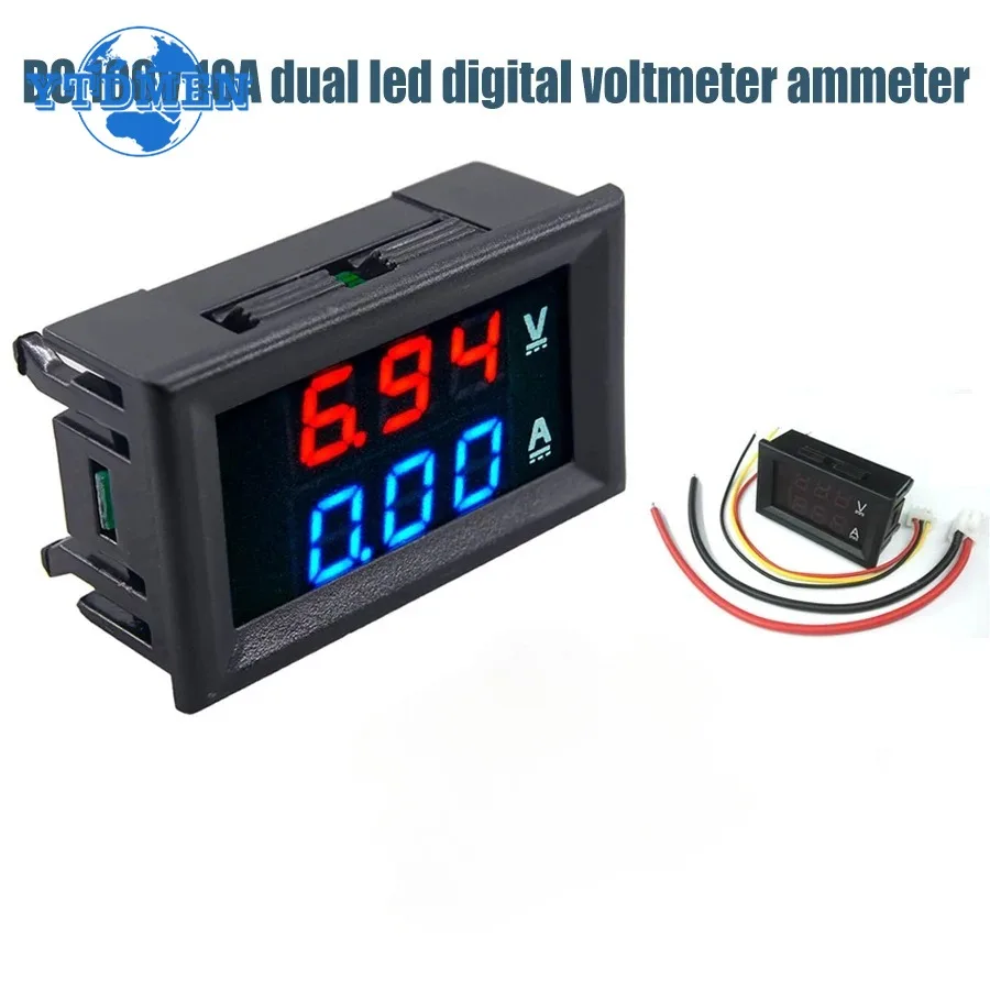 Digital Voltmeter Ammeter LED Display Module DSN-VC288 Amp Dual Volt Meter Gauge Voltage Current 0-100V 10A