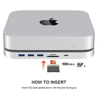 Qwiizlab USB C Hub for Mac Mini M2 M1 with Dual Drive Enclosure SATA NVMe M.2 SSD Type-C 10Gbps SD TF Card Reader Docking Staion - Image 4