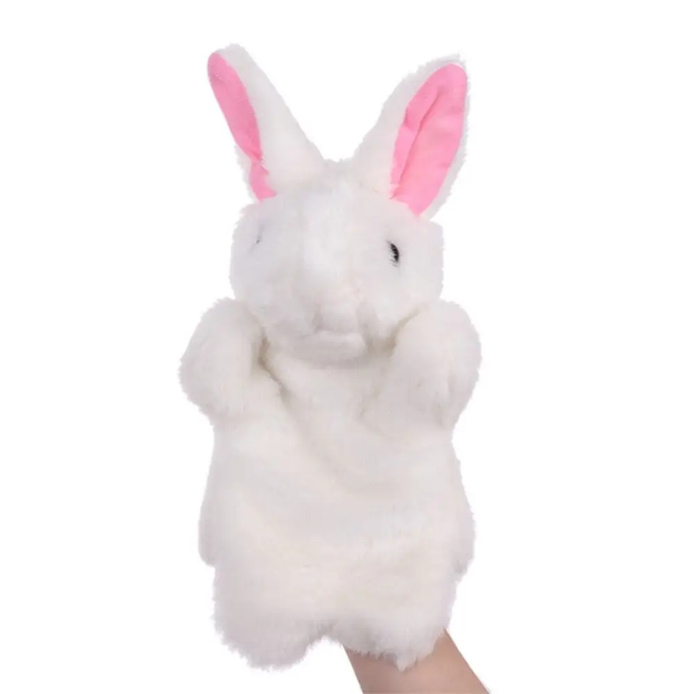 Cute Plush Rabbit Bunny Hand Puppet Stuffed Animal Cartoon Finger Puppet Soft Teaching