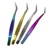 1pc Professional Eyelash Extension Tweezers Tips Golden Stainless Steel High Precision Tweezer for Volume Fans Makeup Tools 6