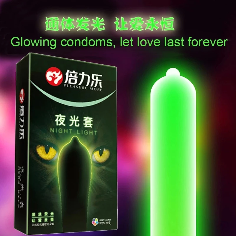 Luminous Condoms The Dark Long Sex Toys For Men Ejaculation Delay Safer Fluorescent Pleasure More Night Light Condom Sex Product