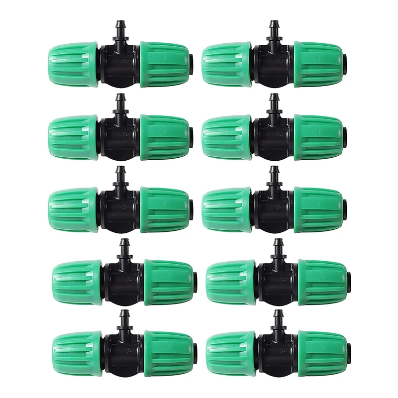 

Promotion! 10 Pcs Barbed Tee 1/2 Inch Tubing (1/2Inch ID) 16Mm To 1/4 Inch Irrigation Tube Anti-Drop Fitting (Fits 13Mm ID/4Mm I
