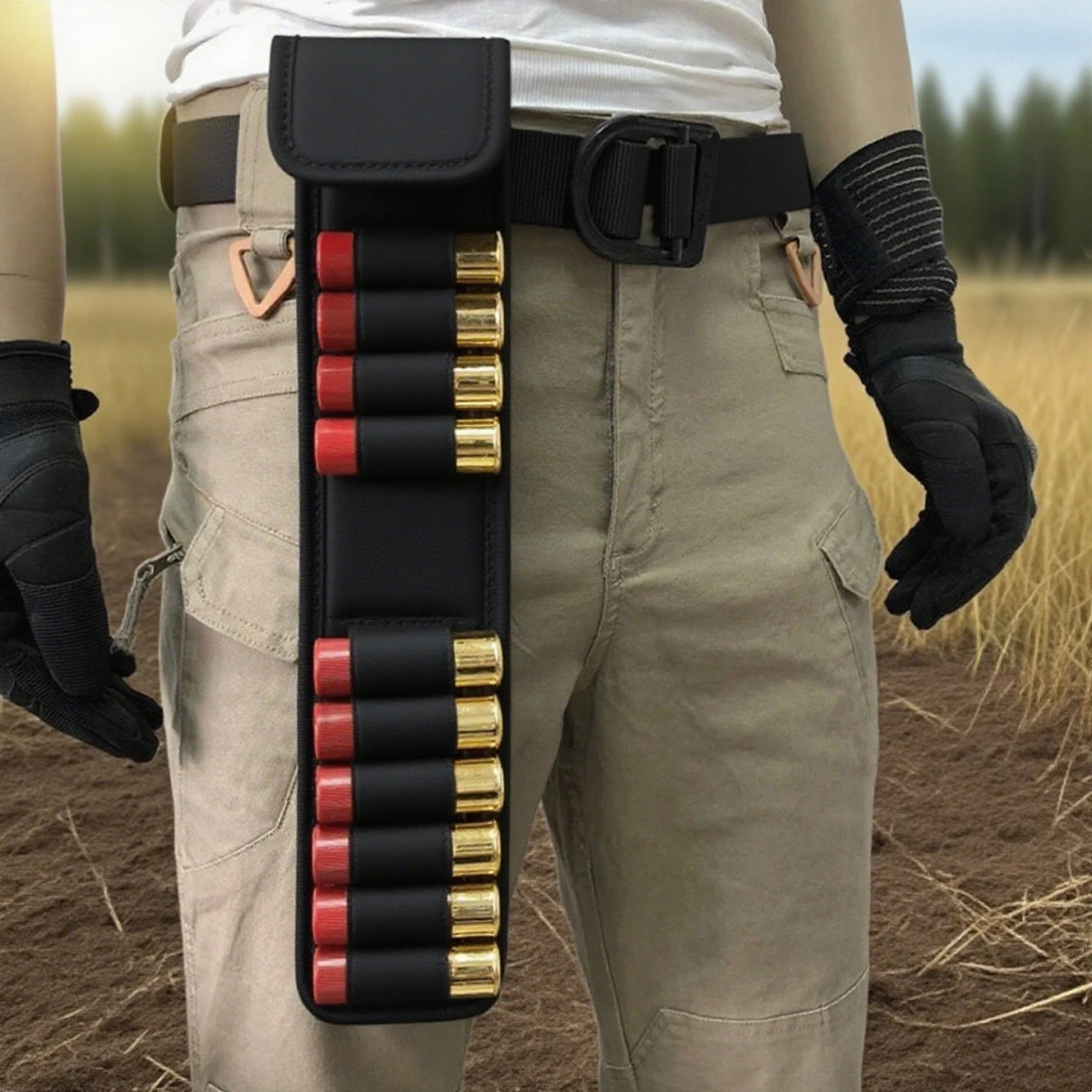 Tactical MOLLE Magazine Pouch 16 Round 12GA Ammo Shells Holder Hunting Bandolier Cartridge Bag Airsoft