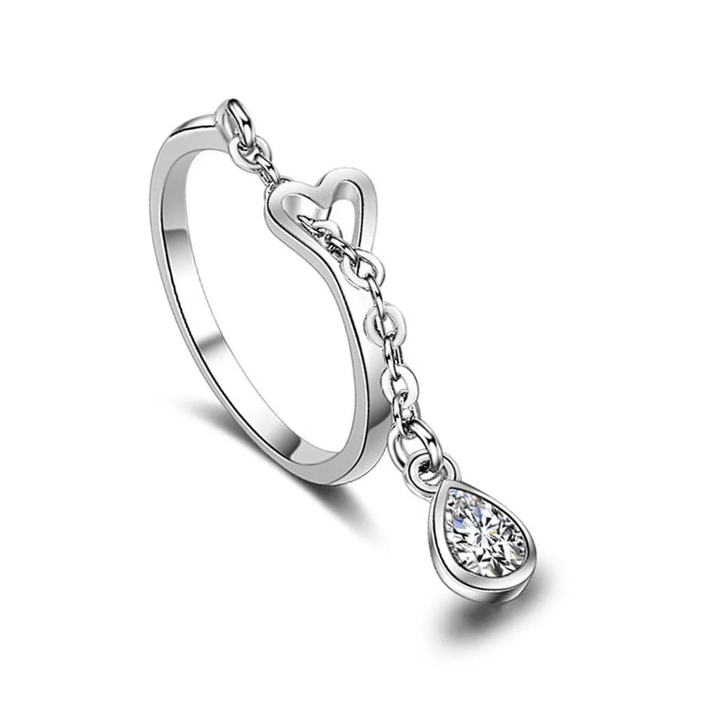 925 Sterling Silver Water Droplets Pendant ​Open Rings For Women Wedding Luxury Vintage Jewelry Wholesale Money 925 Jewellery 5