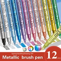 Silver&Gold Metallic Markers High Pigment Paint Pens for Black Paper, Glass, Rock Painting, DIY Scrapbook Album 1