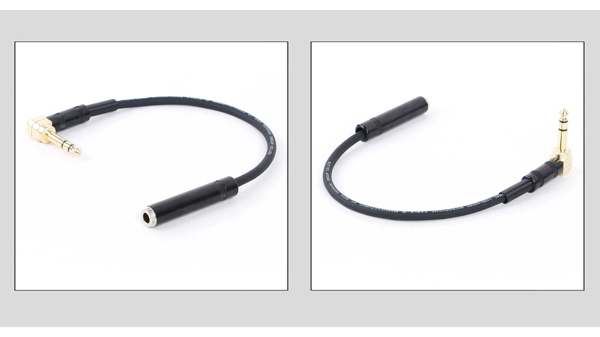 Vergoldetes rechtwinkliges Stereo-TRS 6,35-Stecker auf Buchse, Audiokabel, 90-Grad-Biegung, 1/4 Zoll TRS-Audio-Verlängerungskabel – Detail 5