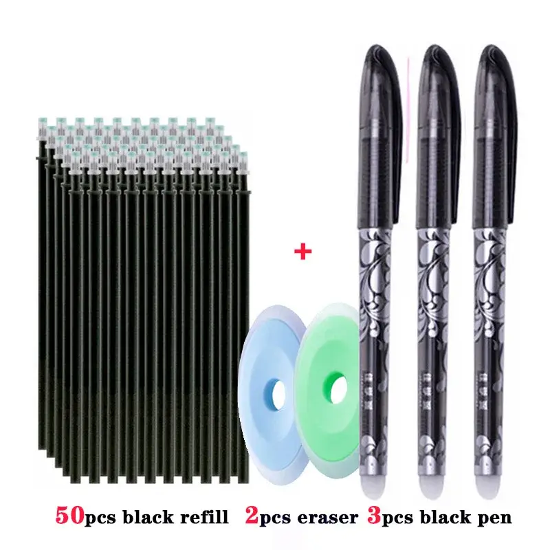 55pcs/lot Erasable Gel Pen 0.5mm Refill Rod Magic Ink Erasable Pen Washable Handle Office School Writing Tools Kawaii Stationery - Image 9