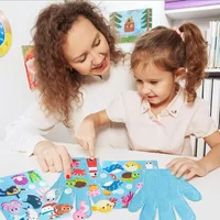 Baby Finger Puppets Set Montessori Parish Toys DIY Animal Storytelling Felt Gloves Didactic Material Hand Puppet Educational Toy 2
