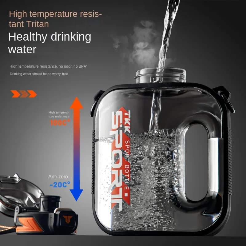 

Large capacity outdoor sports water bottle, indoor fitness ton bucket, straw water cup