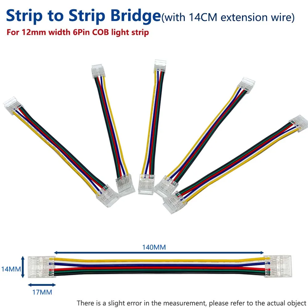 รูปสินค้า ตัวเชื่อมต่อสายไฟ LED Strip 6Pin COB RGBCCT 12MM ทนทาน ใช้งานง่าย