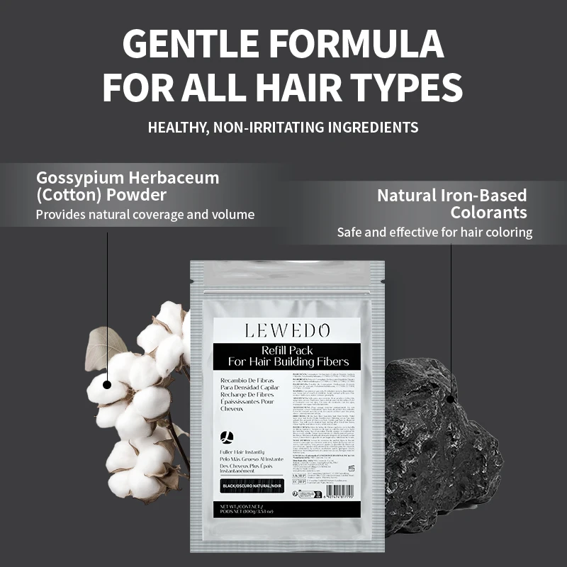 100g Hair Fibers Keratin Hair Building Fiber Powder Instant Growth Thickening Fiber Refill Bag Bald Extension Care Product