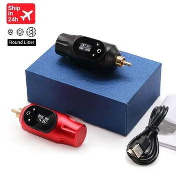 Alimentatore professionale per tatuaggi wireless Mini jack RCA per batteria portatile ricaricabile da 2000 mAh per macchinetta rotativa per tatuaggi