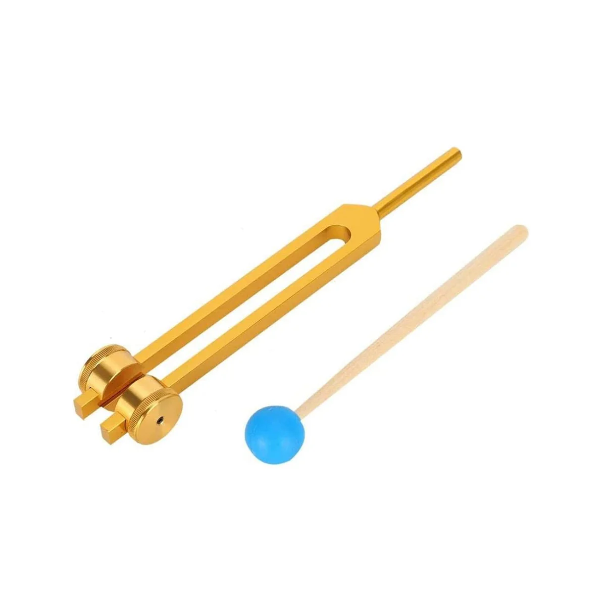 New Aluminum Alloy Tuning Forks,111Hz Tuning Fork with Hammers for Nervous System Testing Sound Healing Therapy,Gold 2