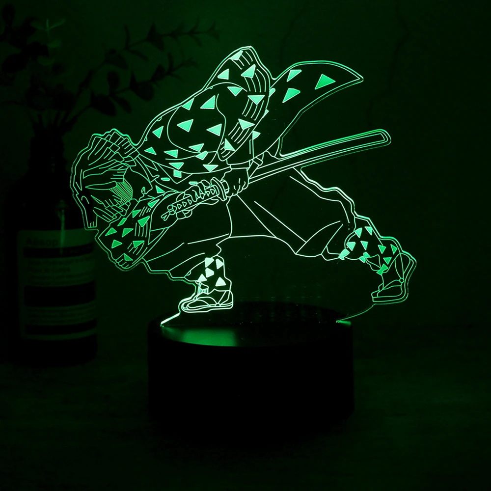 3d night light Demon Slayer Zenitsu Anime Characters 3D LED Illusion Bedroom Decoration Desk Lamp with Remote Control Sleeping Night Light led night light