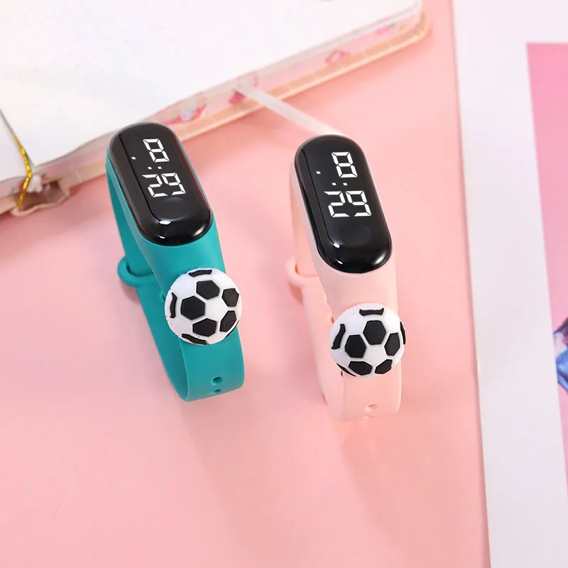 10pcs/lot New Children's Outdoor Sports Watch Bracelet Simple Cartoon Football Student Electronic Watch Gift 6