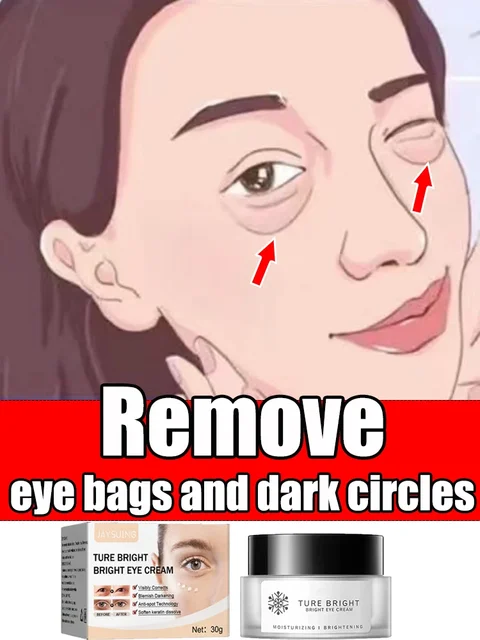Instant Remove Wrinkles Eye Cream Anti Dark Circles Bags Puffiness Fade Eye Fine Line Tighten Whiten Under Eyes Skin Korean Care
