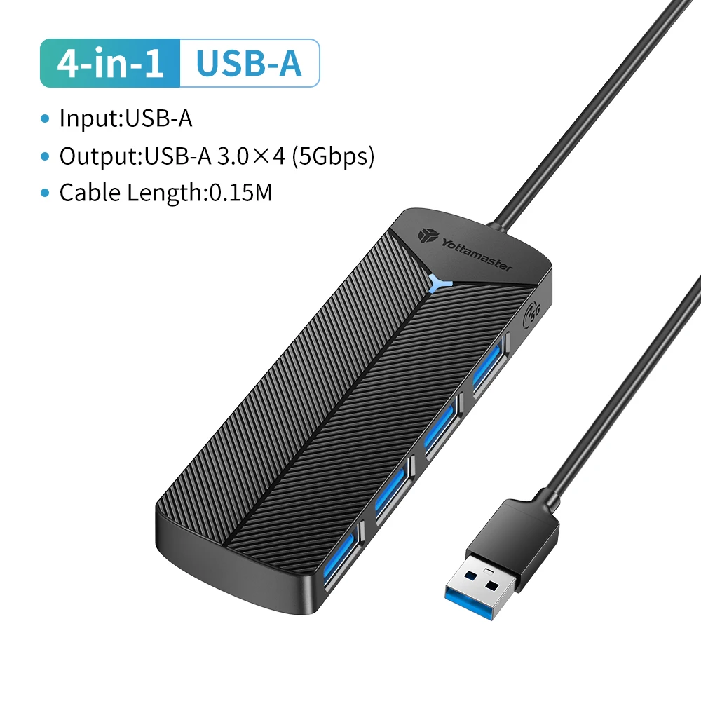 Yottamaster 5Gbps 4-in-1 USB3.0 Hub USB HUB Expansion Dock Ultra-Slim OTG Adapter Type C For PC IOS Computer Accessorie_voghion.com