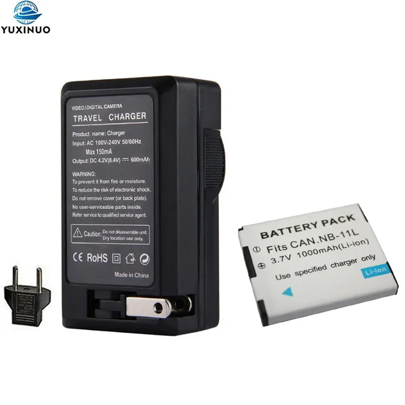 

1000mAh NB-11L NB11L Battery + AC Charger For Canon PowerShot SX430 SX420 SX410 SX400 IS IXUS 285 275 265 HS IXUS 190 185 180