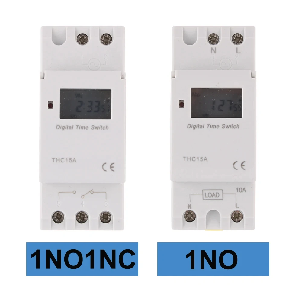 Timer Switch 1pc Electronic Weekly 7 Days Programmable Digital Relay Control 220V 230V 8A 10A 16A Din Rail THC15A