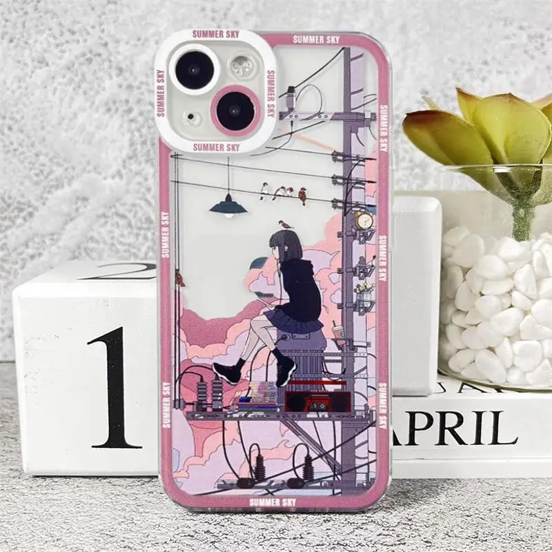 Anime Scenery Clear Phone Case