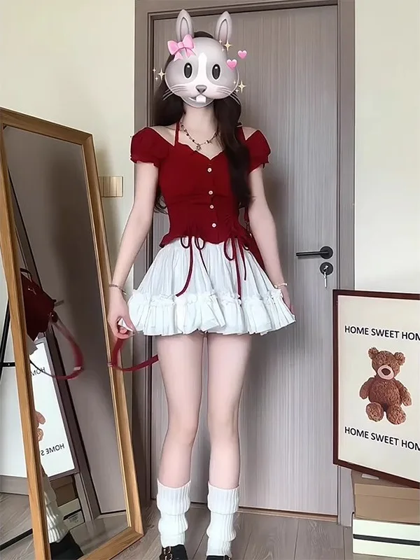 Slim Fit ort Sve T-irt Women's Sexy Summer Design Unique Sle V-Ne Casual Korean Version Regular Thin Pure Color