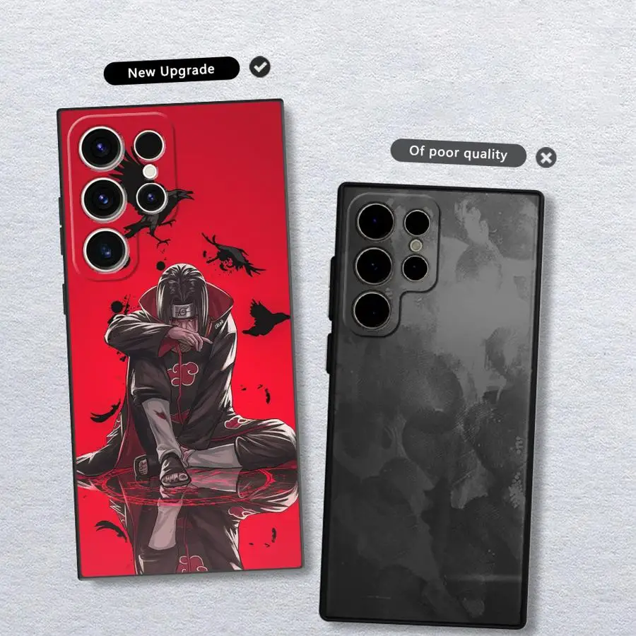 Black Soft Phone Cover with Cartoon Uchiha Itachi Design