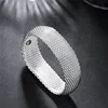 Fashion Silver Color Big Web Bangle Bracelet For Women 925 Stamp Wedding Engagement Trendy Jewelry Factory Price Wholesale 4