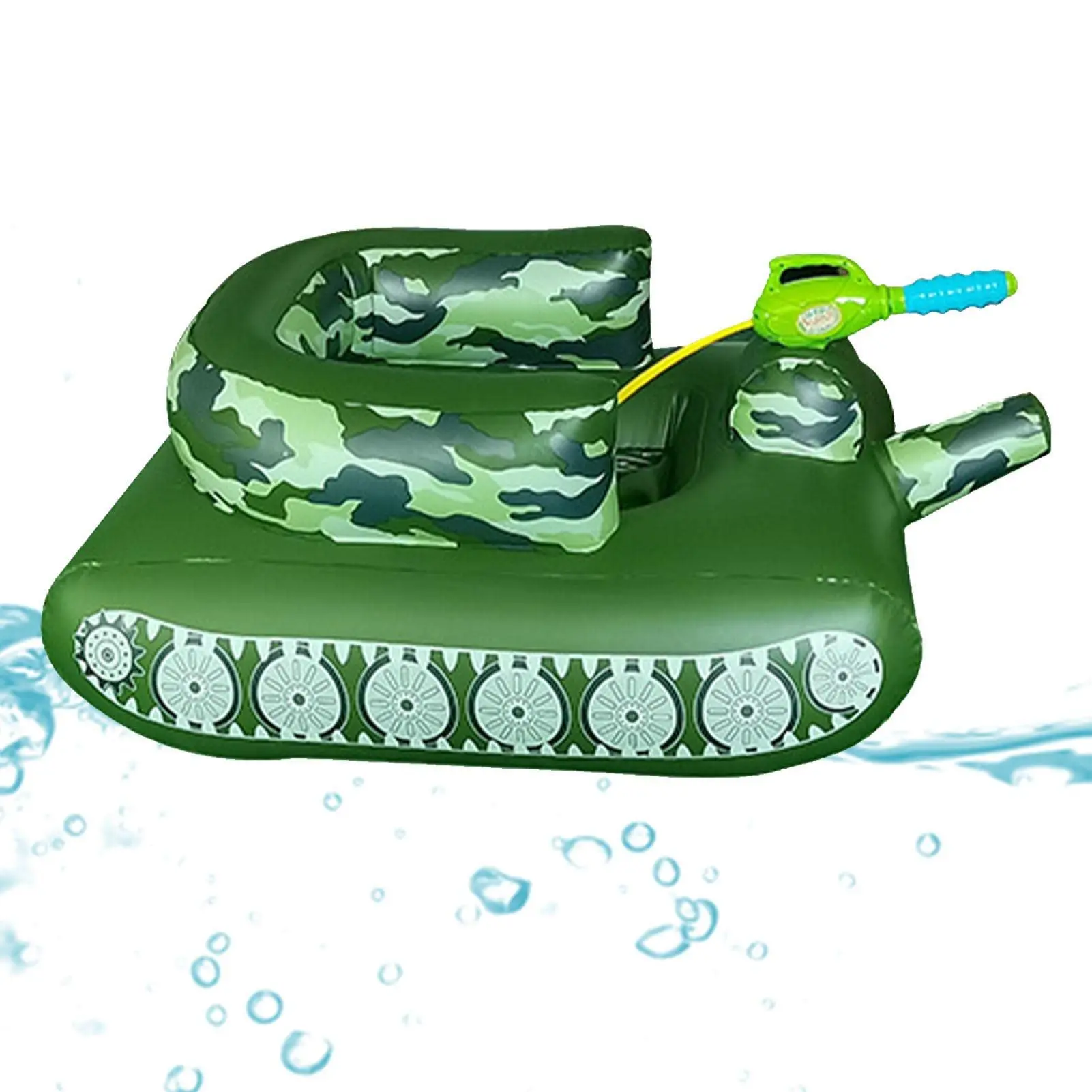Inflatable Tank Pool Float with Water Gun, Tank Ship Pool Floats for