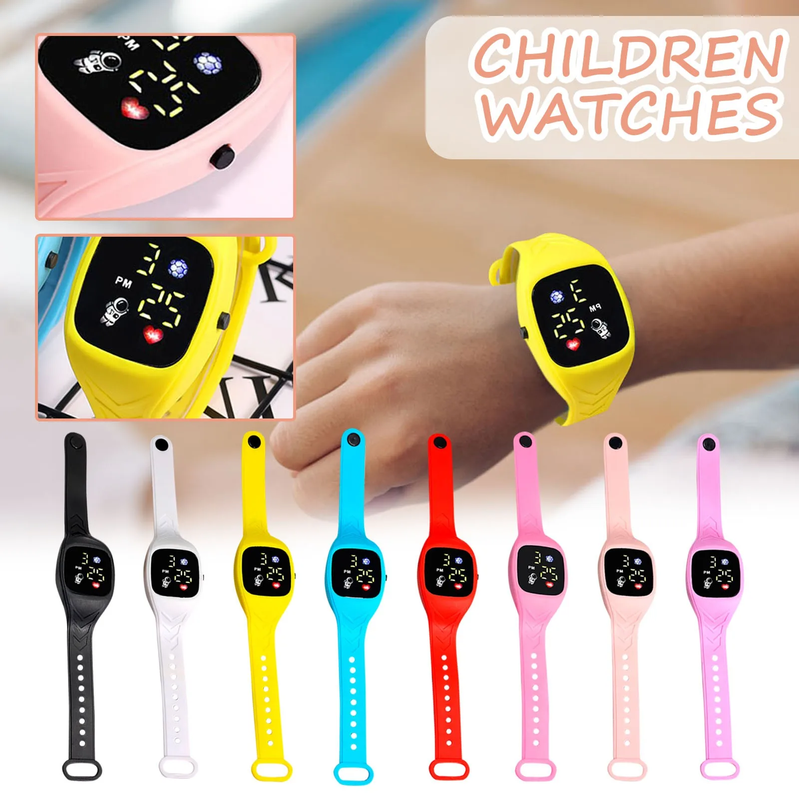 

Children's Watch Suitable For Students' Outdoor Electronic Watches Screen Watch Display Time Month Часы для детей 어린이 시계