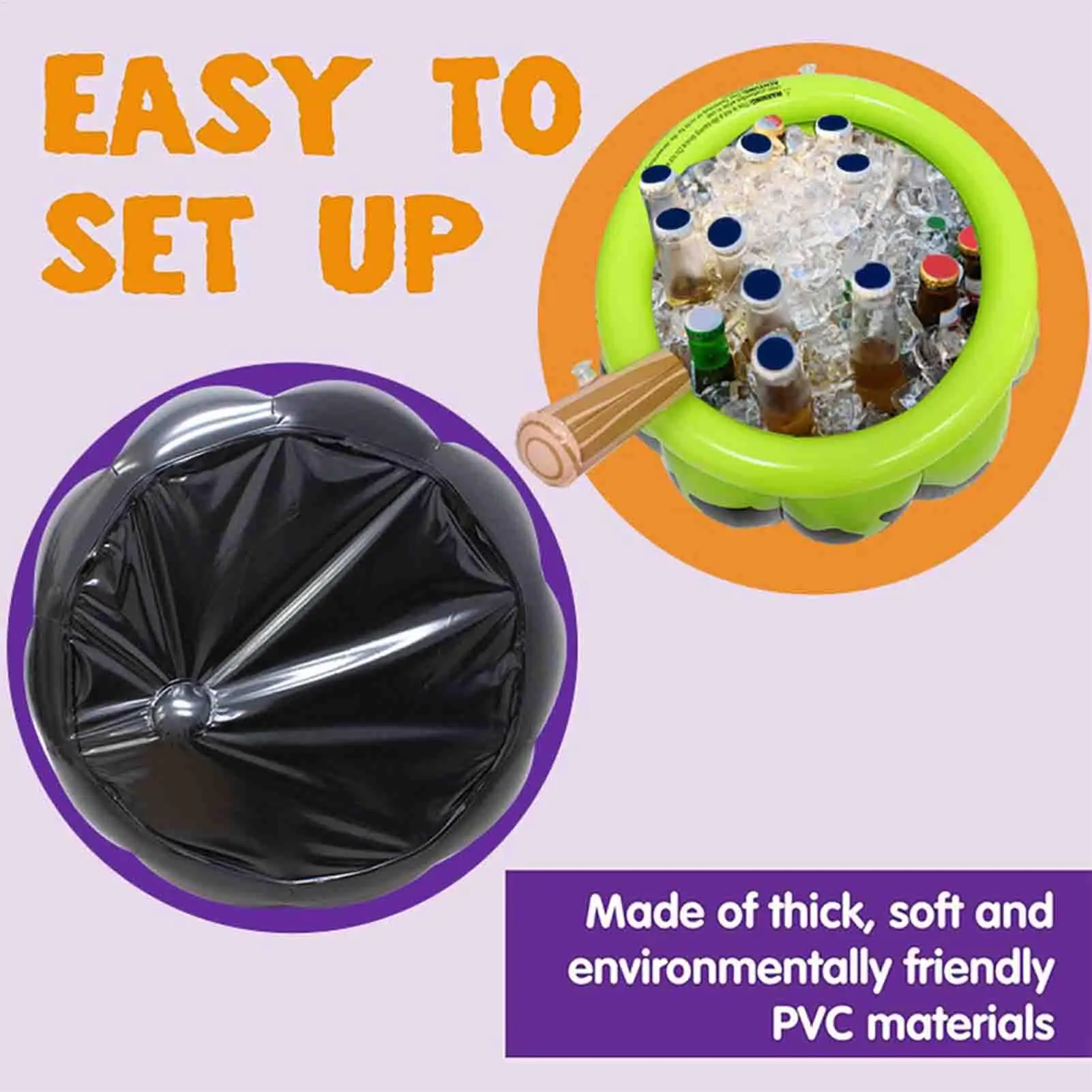 Halloween Inflatable Cauldron Drink Cooler Inflatable Cauldron Beverage Holders Blow Up Beverage Holder Photo Prop Decoration