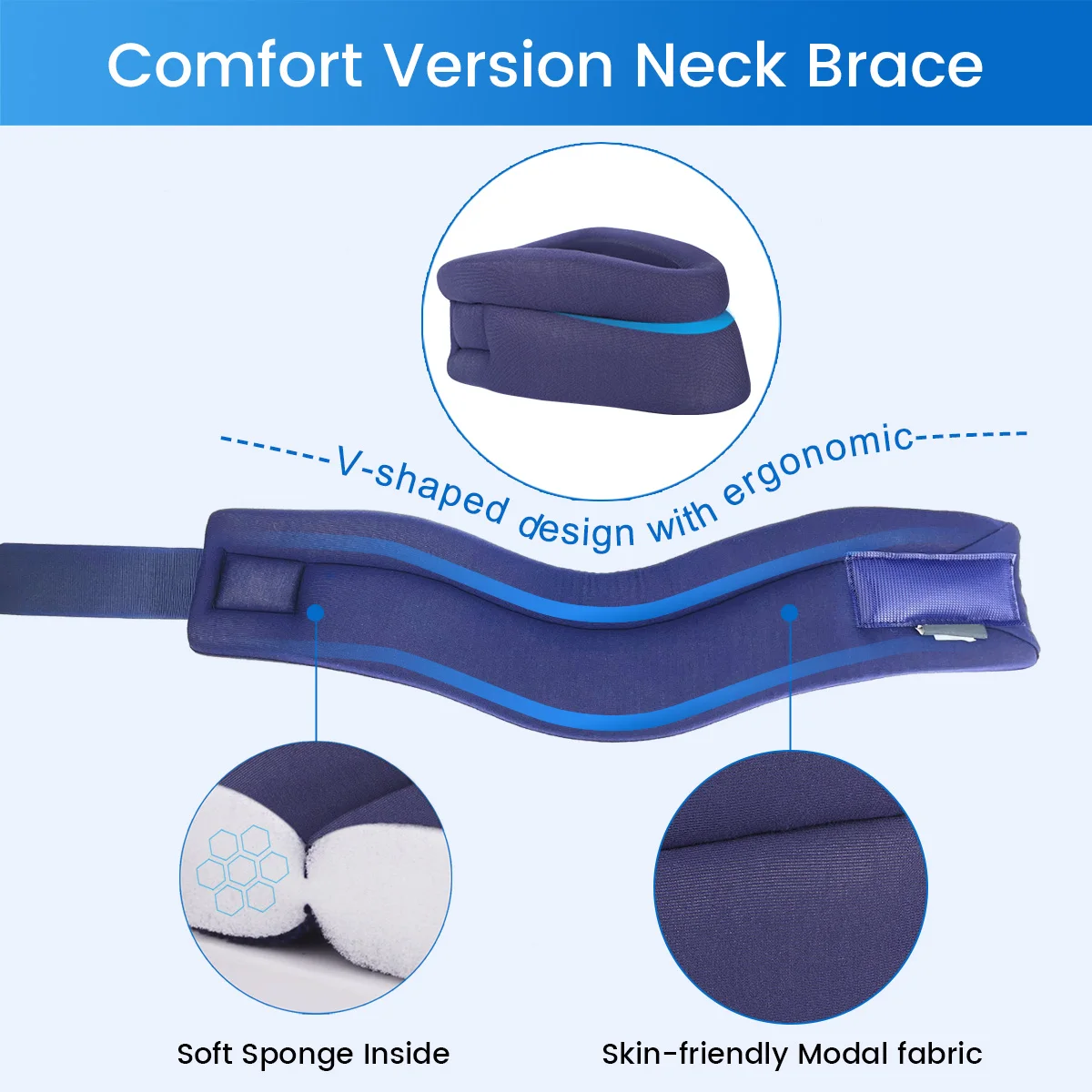 VELPEAU Neck Brace Soft and Adjustable Cervical Collar for Migraine, Snoozing and Pain Relif Neck Support for Women and Men 3