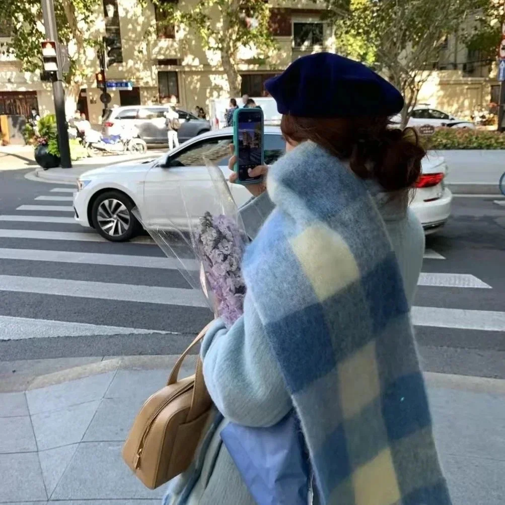 Fashion Winter Scarf Women Thicken Warm Plaid Wrap Luxury Designer Brand Female Men Shawl Long Tassel Ac Studios