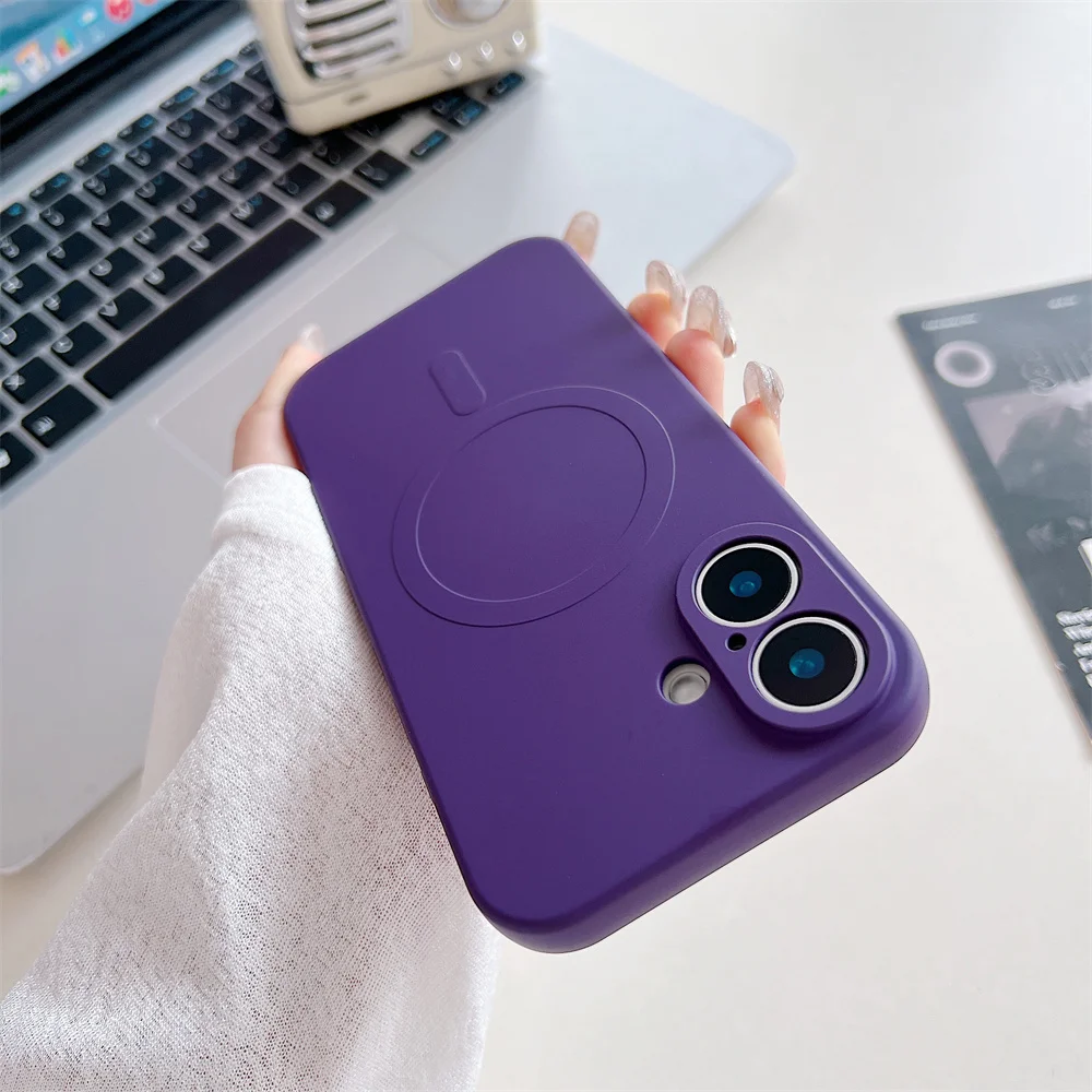 Magnetic Soft Shockproof Ultra Slim Liquid Silicone Phone Case