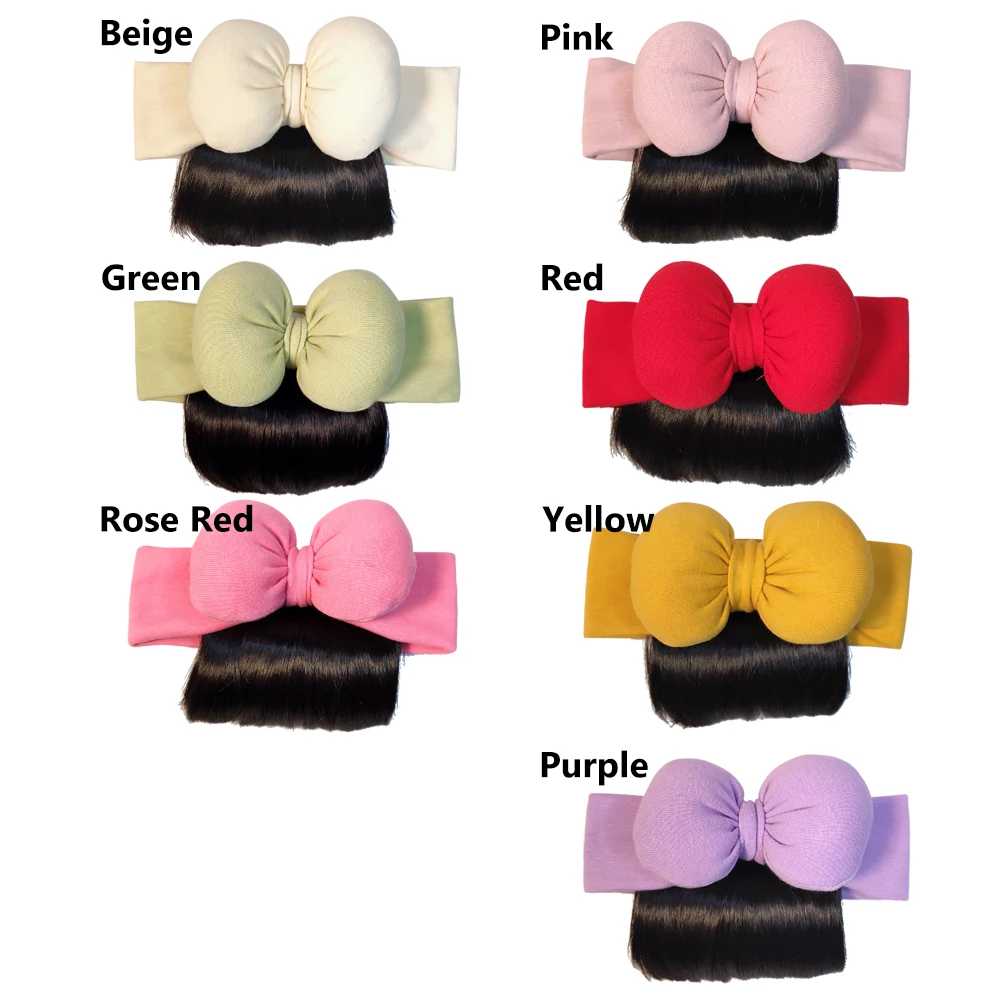 Schöne Baby-Bowknot-Pony-Perücken, Haarbänder, Haarschmuck für Mädchen, modische Haarteil-Kopfbedeckung für Neugeborene – Detail 19
